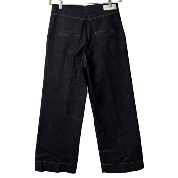 Scanlan Theodore Womens Dark Wash Wide-Leg Denim Pants High-Waist Trouser Size 8 - Picture 2 of 9
